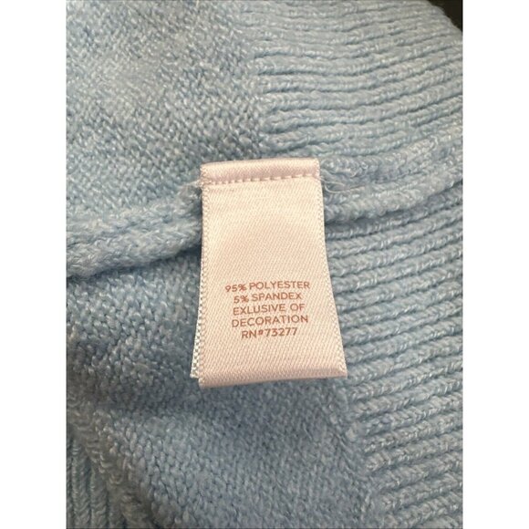 NWT LC Lauren Conrad Womens M Pastel Blue Champagne Champion Sweater Easter Cozy - Picture 9 of 10